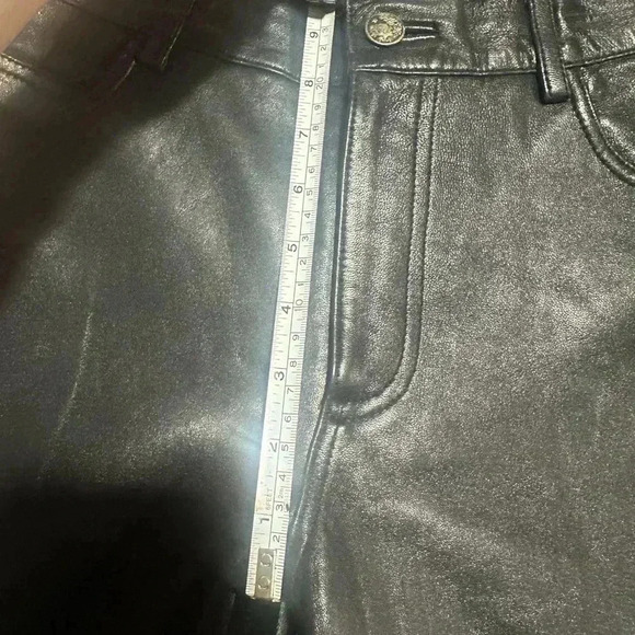 Vintage 90s Hugo Buscati Women’s Genuine Leather Bootcut Pants Size 10 - Picture 8 of 11